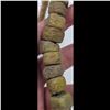 Image 8 : A Large 19th Century Straw String Of Yellow And Green Hebron Glass Beads, 57 Beads
