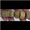 Image 9 : A Large 19th Century Straw String Of Yellow And Green Hebron Glass Beads, 57 Beads
