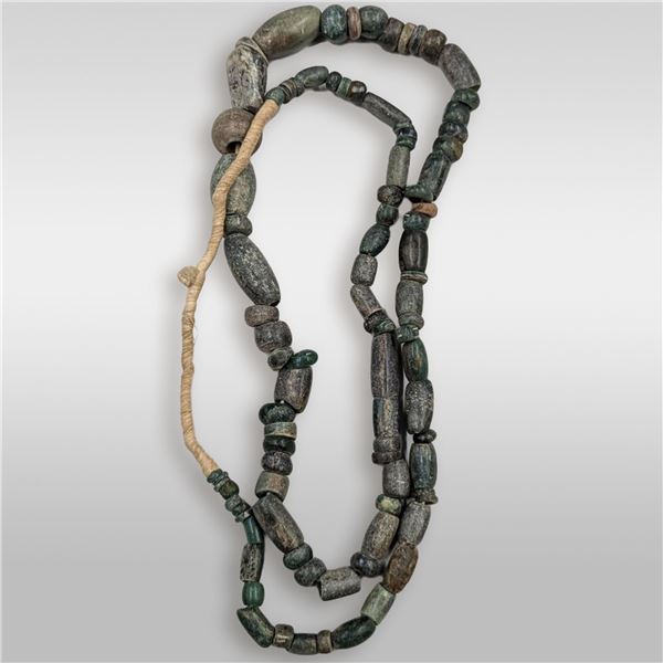 A Large Olmec Proto-Mayan Jade Beaded Necklace