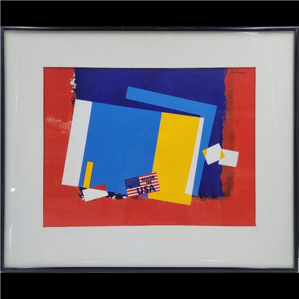 American Jon Henry Signed And Framed Original Acrylic On Board "Spags Series #1" 1987