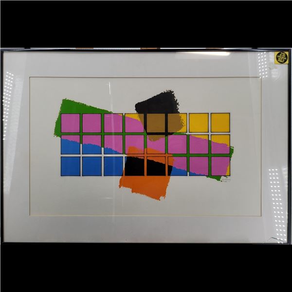 American Jon Henry Signed And Framed Original Acrylic On Board "Tiffany Series #143" 1988
