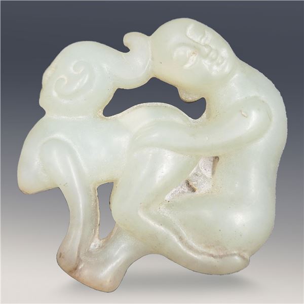 Antique Erotic Jade Carving