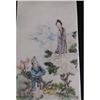 Image 2 : Chinese Famille Rose Porcelain Tile With Figures 19th Century