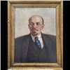 Image 1 : Signed Large Oil On Canvas Portrait Painting Of Vladimir Lenin, 1961