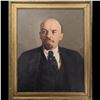 Image 1 : Very Large Oil On Canvas Portrait Painting Of Vladimir Lenin, 20th Century, With Photograph