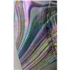 Image 6 : Large Vintage Iridescent And Opalescent Oil Slick Glass Platter With Metal Stand, Stamped On Back
