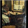 Image 3 : Large Signed 19th Century Oil On Canvas Painting Of A Domestic Family Scene