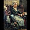 Image 4 : Large Signed 19th Century Oil On Canvas Painting Of A Domestic Family Scene