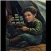 Image 8 : Large Signed 19th Century Oil On Canvas Painting Of A Domestic Family Scene