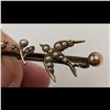 Image 5 : Antique Victorian 9-14K Gold Swallow Brooch With 27 Seed Pearls, Unmarked, 4.39 Grams