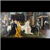 Image 2 : Large Unsigned Oil On Canvas Interior Scene Painting, Seems Old