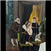 Image 7 : Large Unsigned Oil On Canvas Interior Scene Painting, Seems Old