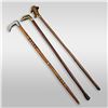 Image 1 : Lot Of 3 Vintage Carved Wooden Canes, Two With Bird Handles And One With A Carved Man