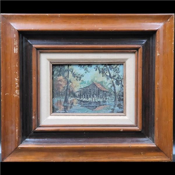 Signed Fred McElwee Oil On Canvas Landscape 1982