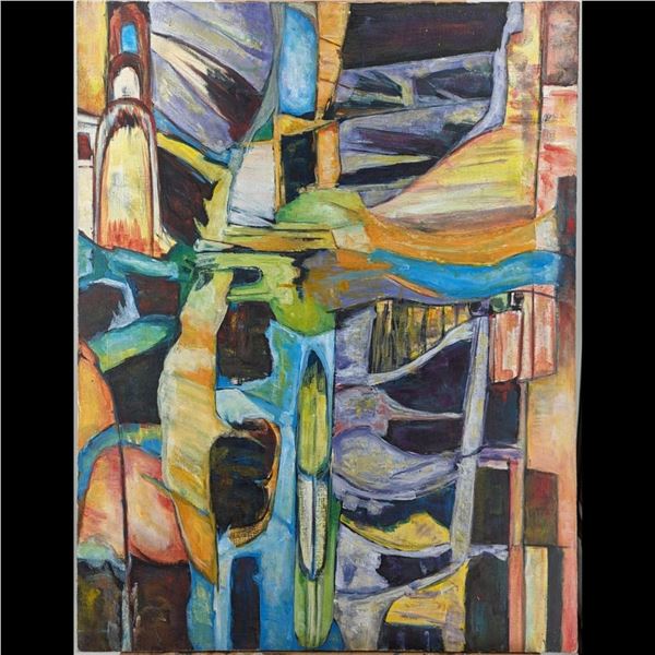 Signed Bruce Walters Acrylic On Canvas Abstract Painting