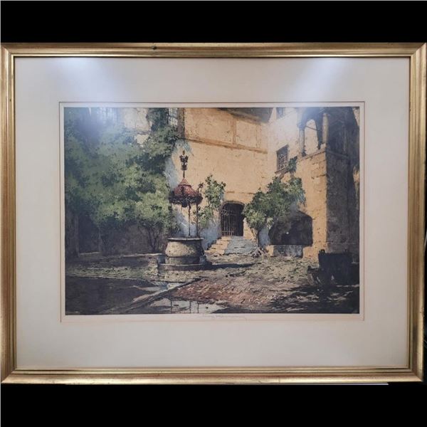 Luigi Kasimir Signed Etching "Castle Seebenstien"