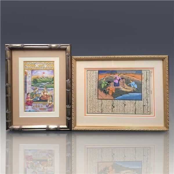 Pair Of Indian School Watercolor And Gouache Paintings