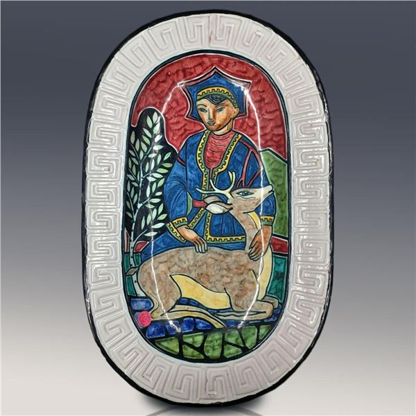 Erik Pløen (1925-2004) Norwegian Hand-Painted Ceramic Pottery Platter