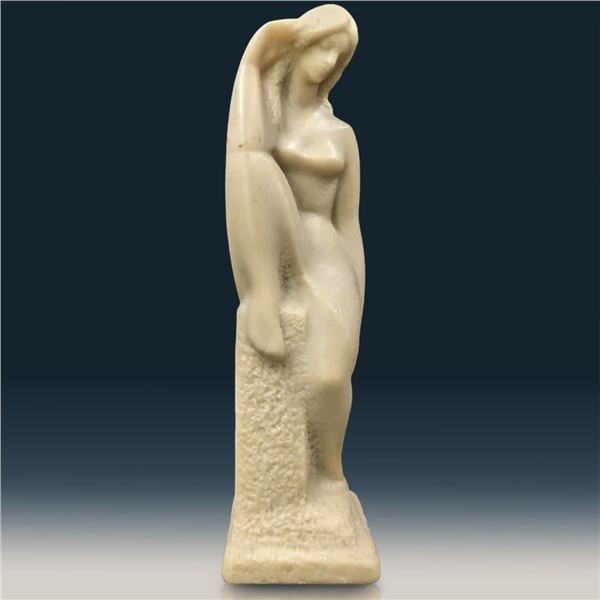 Signed Vincent Glinsky (1895-1975) Resin Sculpture "Seated Nude"