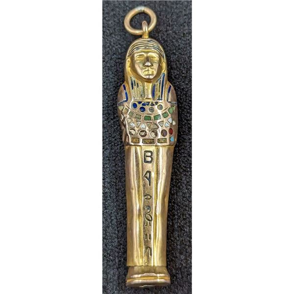 Untested Gold Egyptian Motif, Was Once Possibly A Miniature Pen Or Pencil