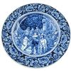 Image 1 : Large Signed Delft Blue & White Porcelain Charger