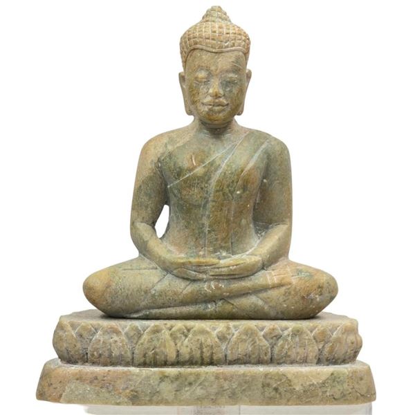 A Very Fine Hand Carved Hard Stone Thai Buddha