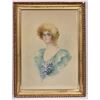 Image 1 : A Victorian Portrait Watercolor Painting Signed