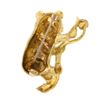 Image 4 : 18K Gold Diamond Green Black Enamel Detailed Textured Climbing Panda Brooch Pin