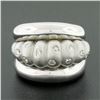 Image 2 : 14K White Gold .25 ctw Burnish Diamond Scalloped Dual Finish Wide Domed Bombe Ri
