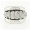 Image 4 : 14K White Gold .25 ctw Burnish Diamond Scalloped Dual Finish Wide Domed Bombe Ri