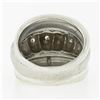 Image 7 : 14K White Gold .25 ctw Burnish Diamond Scalloped Dual Finish Wide Domed Bombe Ri
