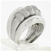Image 8 : 14K White Gold .25 ctw Burnish Diamond Scalloped Dual Finish Wide Domed Bombe Ri