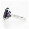 Image 6 : Vintage 18K Gold Large Oval Amethyst w/ Trillion Rhodolite Garnet 3 Stone Ring