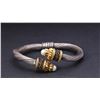 Image 1 : Vintage Sterling Silver & 18K Gold Crossover Bracelet with Natural Pearls
