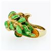 Image 5 : Vintage 18K Yellow Gold Multi Color Enamel Large Dragon or Fish Wrap Band Ring