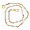 Image 3 : Vintage 14k Two Tone Gold 13.5" Polished Open Bar & Curb Link Pocket Watch Chain