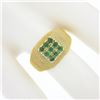 Image 3 : Vintage 18k Yellow Gold .75 ctw Round Emerald Cluster w/ Wrapped Twisted Wire Ri