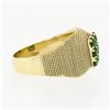 Image 5 : Vintage 18k Yellow Gold .75 ctw Round Emerald Cluster w/ Wrapped Twisted Wire Ri