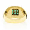 Image 6 : Vintage 18k Yellow Gold .75 ctw Round Emerald Cluster w/ Wrapped Twisted Wire Ri