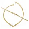 Image 6 : Fancy Italian 14k Gold Diamond V Link Chevron Necklace & Matching Bracelet Set