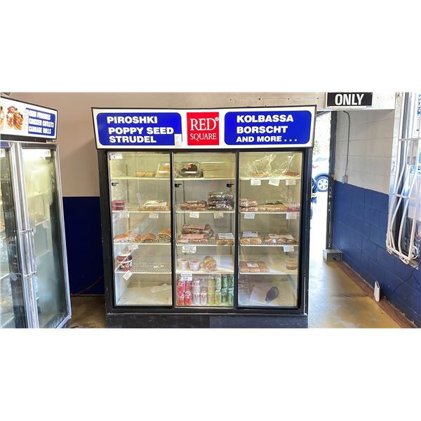 COLDSTREAM RSCP72GS SINGLE PHASE 3 DOOR GLASS FRONT COMMERCIAL PRODUCT COOLER