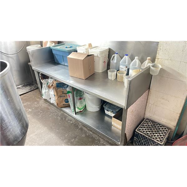 STAINLESS STEEL 2 TIER COMMERCIAL PREPARATION TABLE 74"W X 30.5"D X 41"H