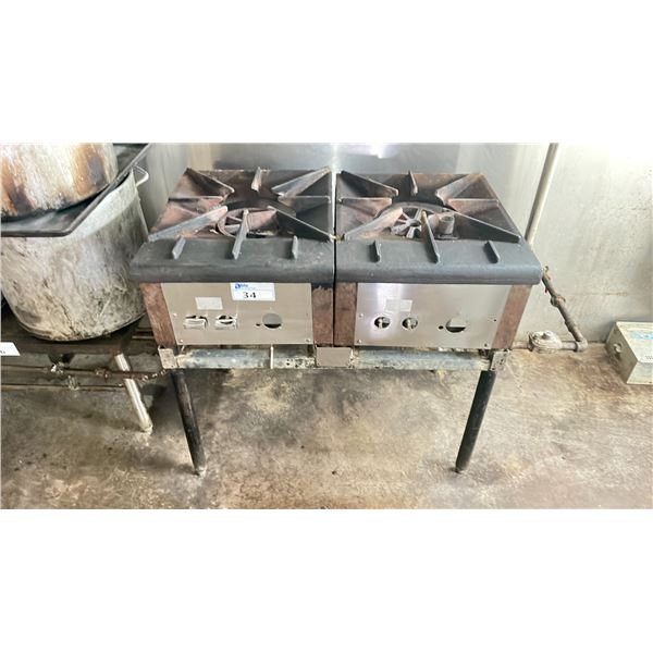 2 STATION COMMERCIAL NATURAL GAS STOCK POT BURNER