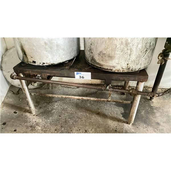 2 STATION COMMERCIAL NATURAL GAS STOCK POT BURNER