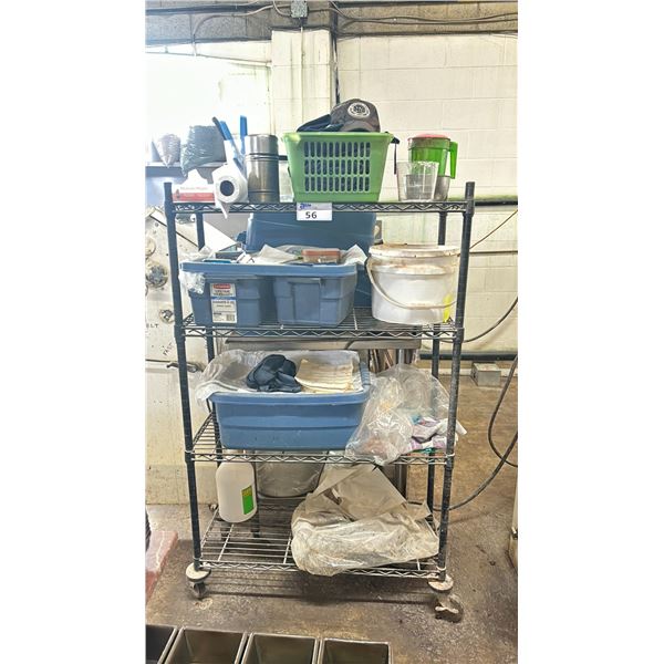 4 TIER COATED METRO STYLE MOBILE RACKING SYSTEM 36"W X 14"D X 59"H * CONTENTS NOT INCLUDED *