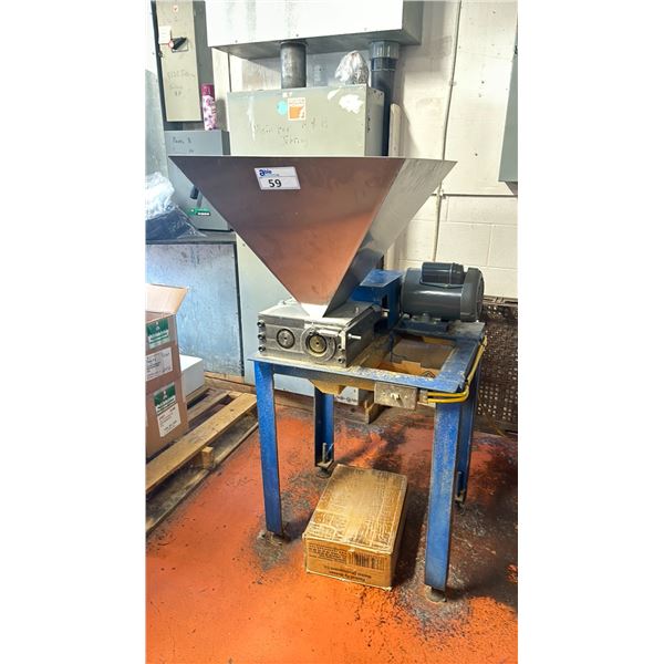 CUSTOM MADE COMMERCIAL ELECTRIC FLAX CRACKER WITH STAINLESS STEEL HOPPER