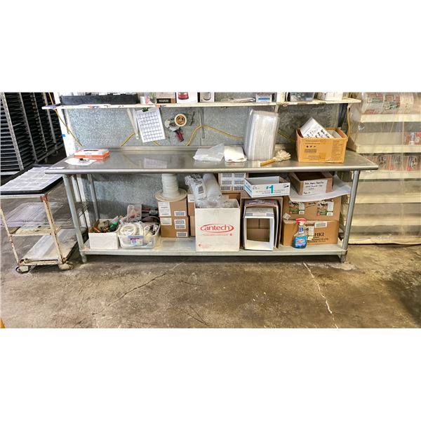 STAINLESS STEEL 2 TIER PREPARATION TABLE 96"W X 24"D X 35.5"H