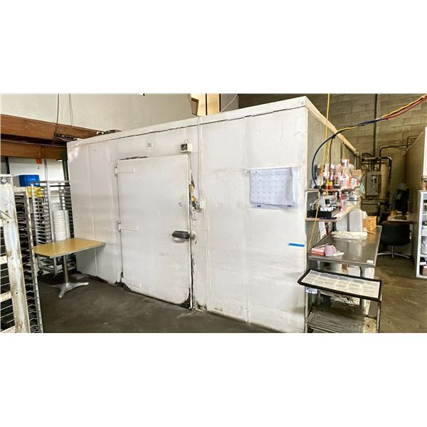 COLDSTREAM COMMERCIAL 14' X 24' WALK IN FREEZER WITH RAISED FLOORS, FANS, & WATER COOLED COMPRESSOR