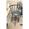 Image 2 : BAR HEIGHT TABLE & 4 BLACK SWIVEL BAR CHAIRS * LOCATED ON SECOND FLOOR *