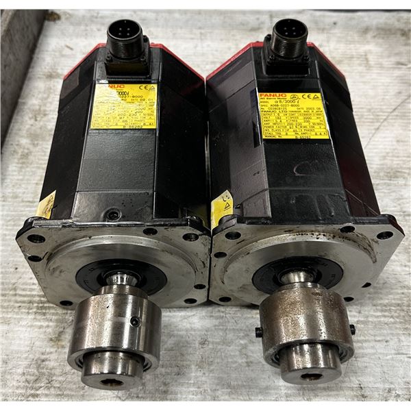 (2) Fanuc #A06B-0227-B000 AC Servo Motors w/#A860-2000-T301 Pulsecoders